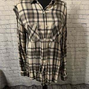 Plaid Button-Up Shirt